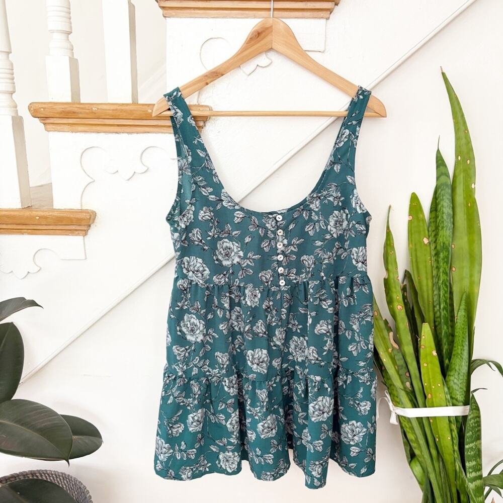 Urban Outfitters Cindy Floral Ruffle Tiered Romper Sleeveless Boho Size S Small - Picture 2 of 7